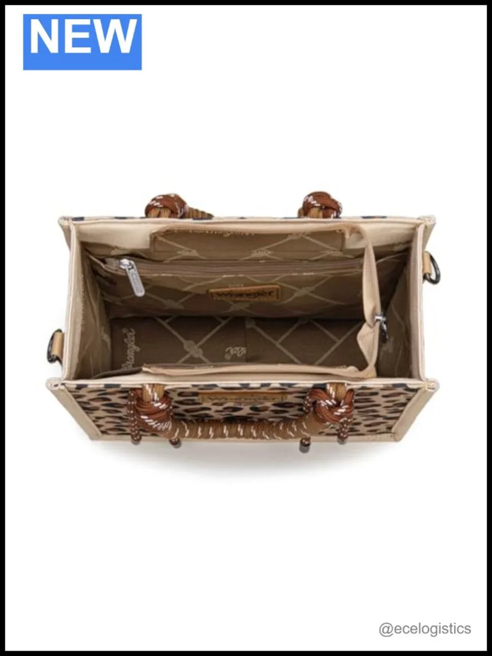 Wrangler Western Canvas Tote with Rope Handles and Adjustable Crossbody Strap